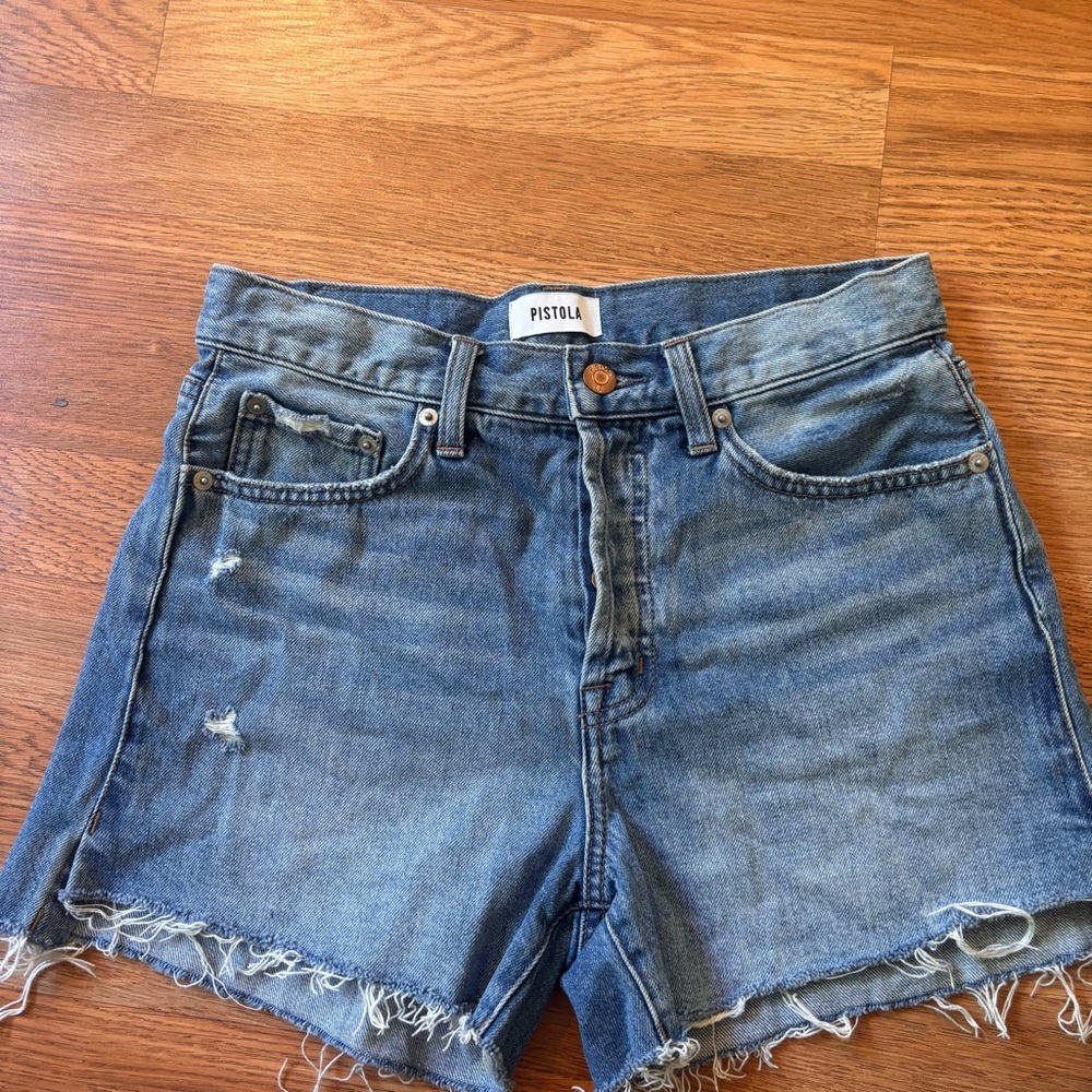 Pistola Connor Relaxed High Rise
Vintage Denim Short In Cobblestone